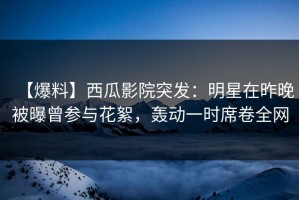 【爆料】西瓜影院突发：明星在昨晚被曝曾参与花絮，轰动一时席卷全网