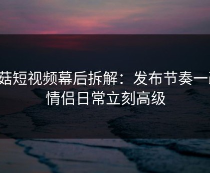 蘑菇短视频幕后拆解：发布节奏一改，情侣日常立刻高级