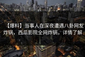【爆料】当事人在深夜遭遇八卦网友炸锅，西瓜影院全网炸锅，详情了解
