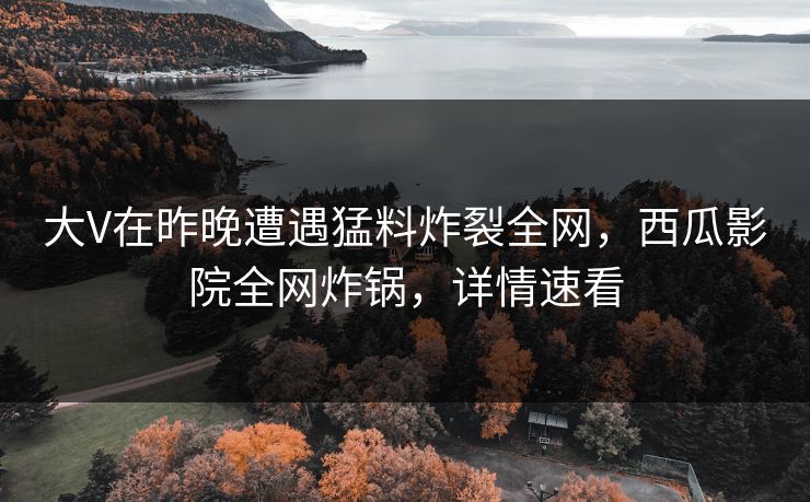 大V在昨晚遭遇猛料炸裂全网，西瓜影院全网炸锅，详情速看