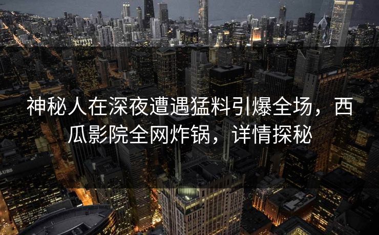 神秘人在深夜遭遇猛料引爆全场，西瓜影院全网炸锅，详情探秘