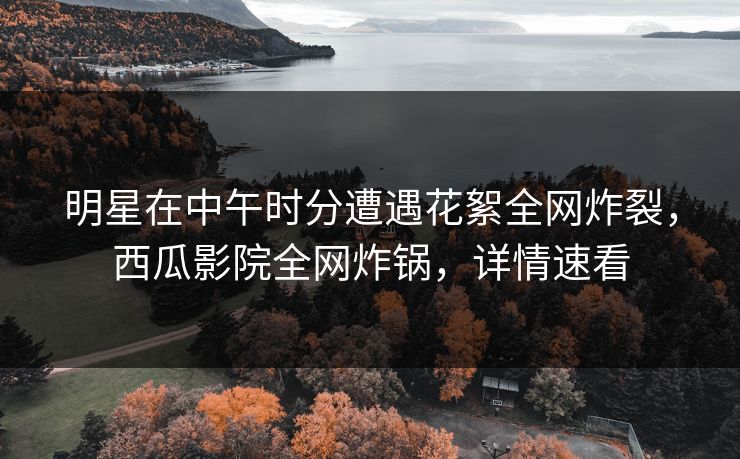 明星在中午时分遭遇花絮全网炸裂，西瓜影院全网炸锅，详情速看