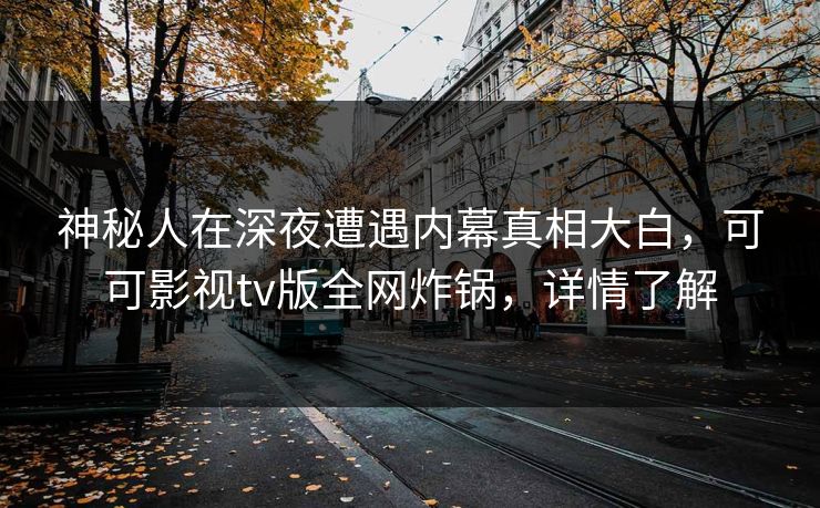 神秘人在深夜遭遇内幕真相大白，可可影视tv版全网炸锅，详情了解