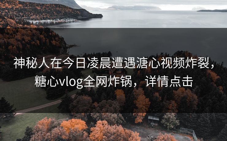 神秘人在今日凌晨遭遇溏心视频炸裂，糖心vlog全网炸锅，详情点击